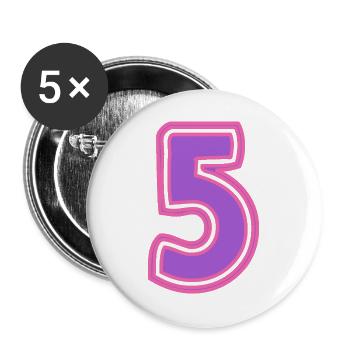 5. 5 YEARS. 5th ANNIVERSARY. 5 YEAR ANNIVERSARY - Buttons large 2.2''/56 mm (5-pack) - white - Front