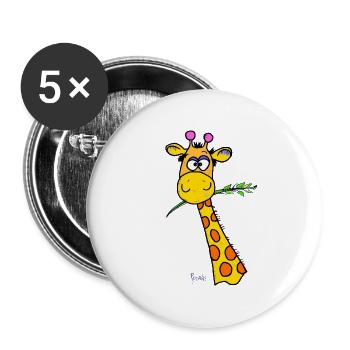 Cute Giraffe - Buttons large 2.2''/56 mm (5-pack) - white - Front