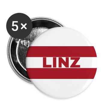 Linz City in Austrian Flag - Buttons large 2.2''/56 mm (5-pack) - white - Front