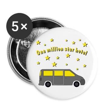 one million star hotel - Buttons groß 56 mm (5er Pack) - Weiß - Vorne