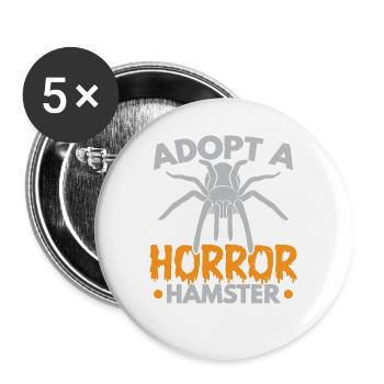 Adoptiere einen Horror-Hamster Arachnid Spinnenflü - Buttons groß 56 mm (5er Pack) - Weiß - Vorne