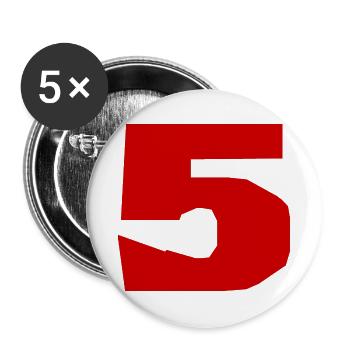 5. 5 JAHRE. 5-JÄHRIGES JUBILÄUM. 5-JÄHRIGES JUBILÄUM. 5. - Buttons groß 56 mm (5er Pack) - Weiß - Vorne