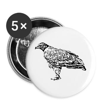 Wanderfalke Faucan Vogelräuber - Buttons groß 56 mm (5er Pack) - Weiß - Vorne