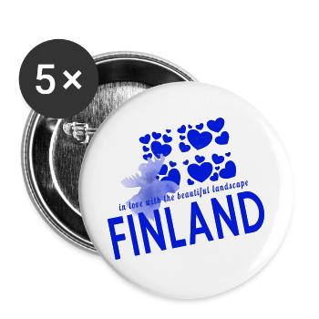 Finnland Finland - Buttons groß 56 mm (5er Pack) - Weiß - Vorne