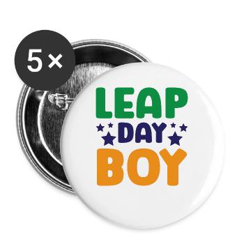 Happy Birthday Schaltjahr 29. Februar Schalttag - Buttons groß 56 mm (5er Pack) - Weiß - Vorne