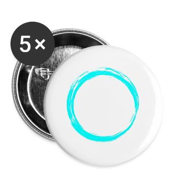 Kreis Symbol Design Wasserblau - Buttons groß 56 mm (5er Pack) - Weiß - Vorne