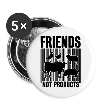 VEGAN FRIENDS NOT FOOD BARCODE - Buttons large 2.2''/56 mm (5-pack) - white - Front