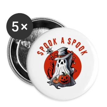 Erschrecke einen Spuk! - Buttons groß 56 mm (5er Pack) - Weiß - Vorne