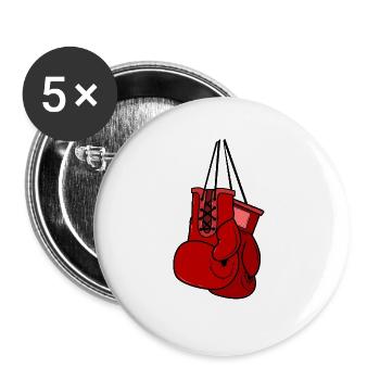 Boxhandschuhe - Buttons groß 56 mm (5er Pack) - Weiß - Vorne