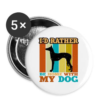 Ibizan Jagdhund Hund Liebhaber Silhouette Vintage Sonnenuntergang - Buttons groß 56 mm (5er Pack) - Weiß - Vorne