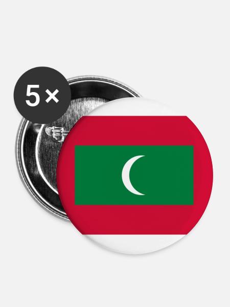 Malediven - Buttons groß 56 mm (5er Pack) - Weiß