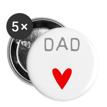 VATERTAG. - GUTE PARTY, DAD. - DAD. Frohe Party - Buttons groß 56 mm (5er Pack) - Weiß - Vorne