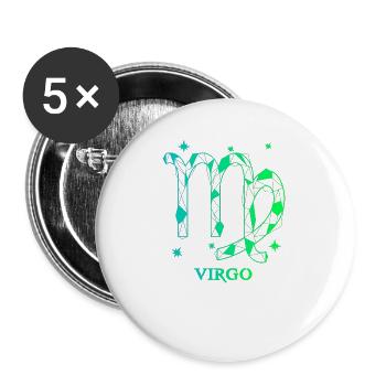 Jungfrau Sternzeichen - Buttons groß 56 mm (5er Pack) - Weiß - Vorne