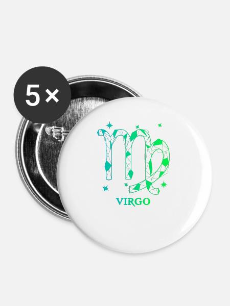 Jungfrau Sternzeichen - Buttons groß 56 mm (5er Pack) - Weiß