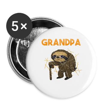 Opa Großvater - Buttons groß 56 mm (5er Pack) - Weiß - Vorne