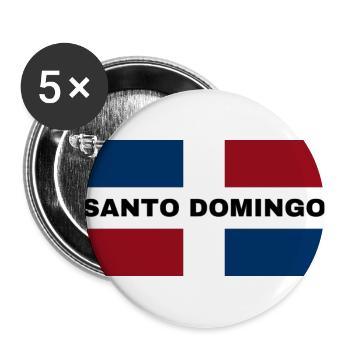 Ville de Saint-Domingue en République dominicaine Drapeau - Lot de 5 grands badges (56 mm) - blanc - Devant