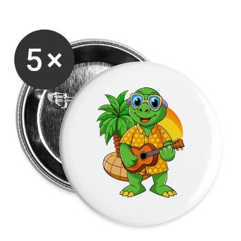 Funny Turtle Summer Beach Sunglasses Hawaiian - Buttons large 2.2''/56 mm (5-pack) - white - Front