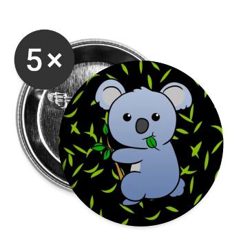 Koala Koalabär - Buttons groß 56 mm (5er Pack) - Weiß - Vorne