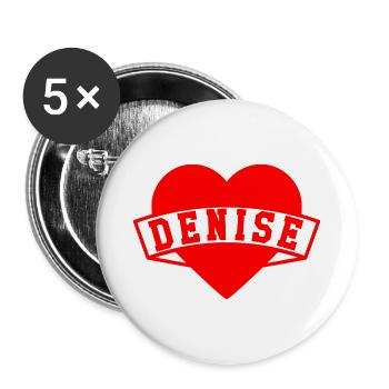 Denise Herzen - Buttons groß 56 mm (5er Pack) - Weiß - Vorne