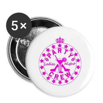 Ladies Night Party Crew Logo - Buttons large 2.2''/56 mm (5-pack) - white - Front