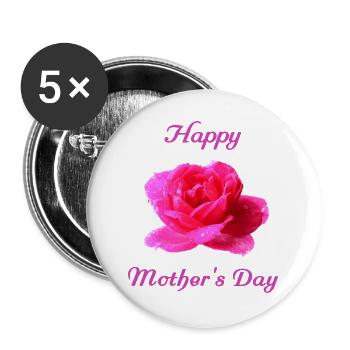 Muttertag Mother s day Mothers day - Buttons groß 56 mm (5er Pack) - Weiß - Vorne