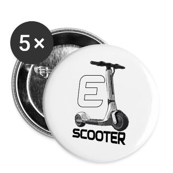 Escooter E-Roller Geschenk Rider ebike Scooter - Buttons groß 56 mm (5er Pack) - Weiß - Vorne