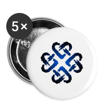 Keltische Knoten Herz Unendlichkeit Endlos - Buttons groß 56 mm (5er Pack) - Weiß - Vorne