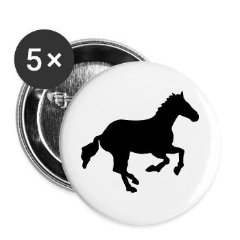 wildpferd - Buttons groß 56 mm (5er Pack) - Weiß - Vorne