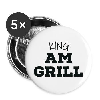 King at the grill - Buttons large 2.2''/56 mm (5-pack) - white - Front