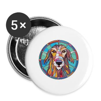 Scottish Deerhound Hunderasse buntes Aquarell - Buttons groß 56 mm (5er Pack) - Weiß - Vorne