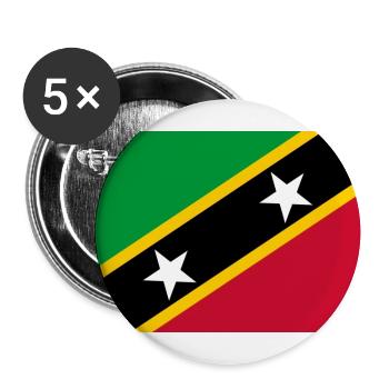 St. Kitts und Nevis - Buttons groß 56 mm (5er Pack) - Weiß - Vorne
