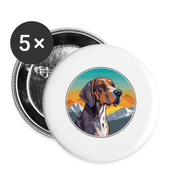 Plott Hund Hund Rasse Cartoon Kawaii Aquarell - Buttons groß 56 mm (5er Pack) - Weiß - Vorne