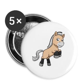 Fjord Horse - Buttons groß 56 mm (5er Pack) - Weiß - Vorne