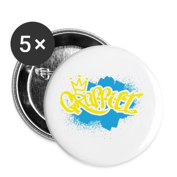 Grafitti Kind Sprayer - Buttons groß 56 mm (5er Pack) - Weiß - Vorne