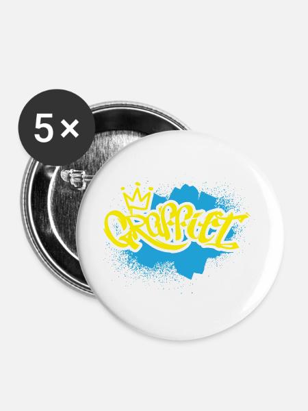 Grafitti Kind Sprayer - Buttons groß 56 mm (5er Pack) - Weiß