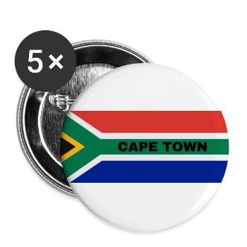 Kapstadt Stadt in südafrikanischer Flagge - Buttons groß 56 mm (5er Pack) - Weiß - Vorne