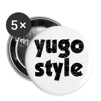 yugo style - united style of Balkan - Buttons large 2.2''/56 mm (5-pack) - white - Front