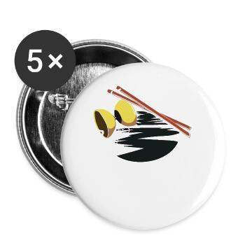 Schwungvoller Diabolo Jongleur - Buttons groß 56 mm (5er Pack) - Weiß - Vorne