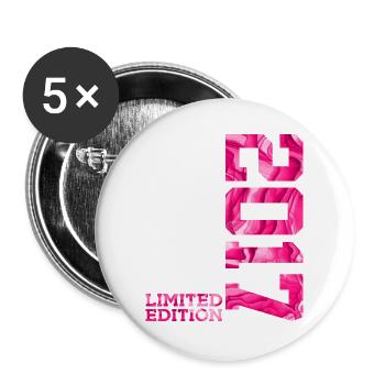 9. GEBURTSTAG LIMITED EDITION 2017 - Buttons groß 56 mm (5er Pack) - Weiß - Vorne