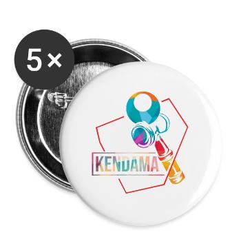 Spritziger Kendama Trickvariation - Buttons groß 56 mm (5er Pack) - Weiß - Vorne
