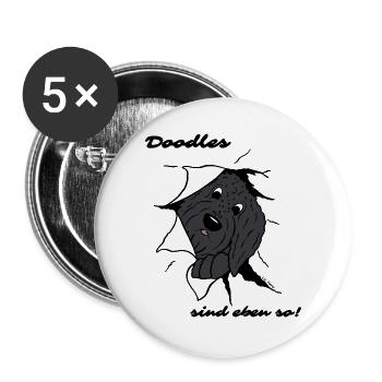 Doodles sind eben so! - Buttons groß 56 mm (5er Pack) - Weiß - Vorne