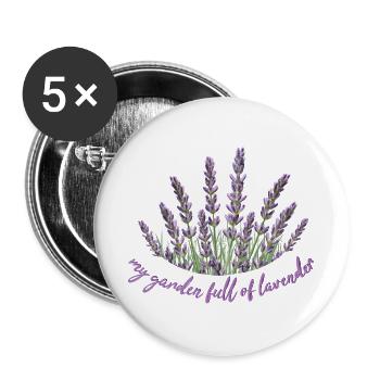 Lavender Lavendel - Buttons groß 56 mm (5er Pack) - Weiß - Vorne