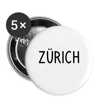 Zürich - Buttons groß 56 mm (5er Pack) - Weiß - Vorne