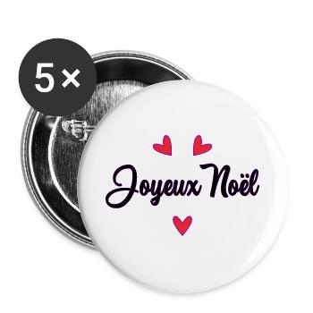HAPPY NEW YEAR. NEW YEAR'S EVE. BEST WISHES - Buttons large 2.2''/56 mm (5-pack) - white - Front