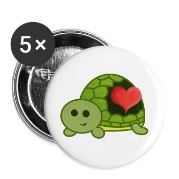 Ein Herz für Schildkröten - Buttons groß 56 mm (5er Pack) - Weiß - Vorne