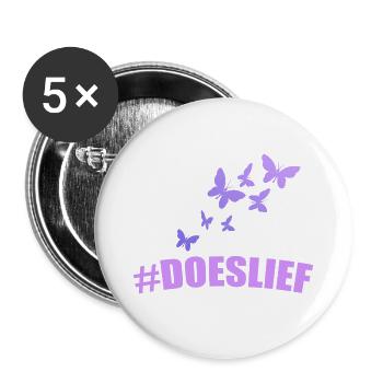 doeslief butterflies fly in the purple light - Buttons large 2.2''/56 mm (5-pack) - white - Front