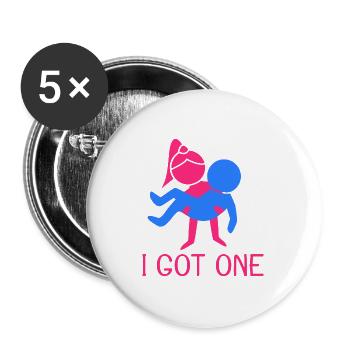 Ich habe einen Spruch Braut Junggesellin Hochzeit - Buttons groß 56 mm (5er Pack) - Weiß - Vorne