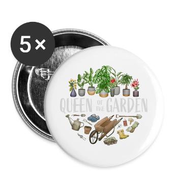 Queen of the garden - Buttons groß 56 mm (5er Pack) - Weiß - Vorne