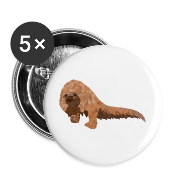 Pangolin Schuppentier bedrohte Tierart Pholidota - Buttons groß 56 mm (5er Pack) - Weiß - Vorne