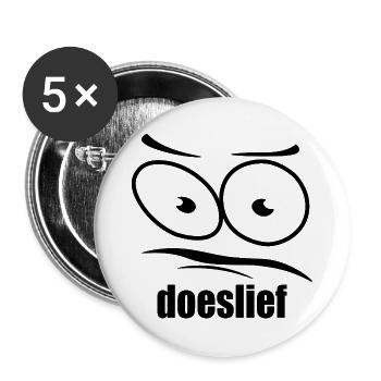 doeslief pleading eyes with question mark look - Buttons large 2.2''/56 mm (5-pack) - white - Front